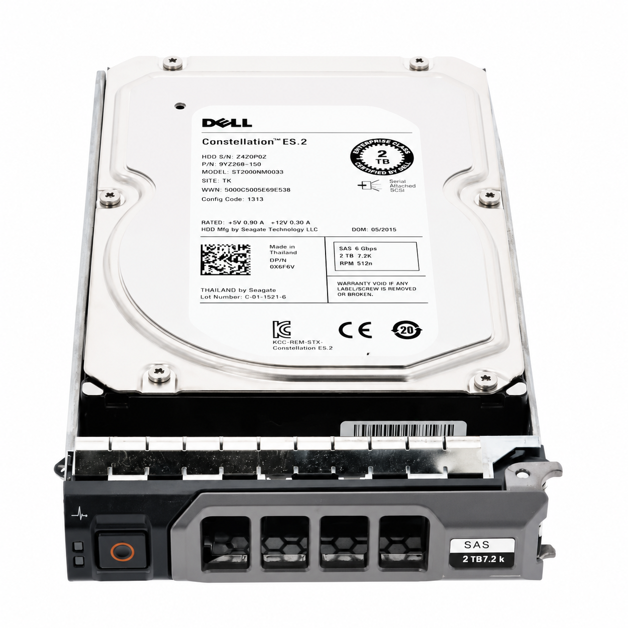DELL 01H3H - 2TB 7.2K LFF SAS 6G HDD 01H3H
